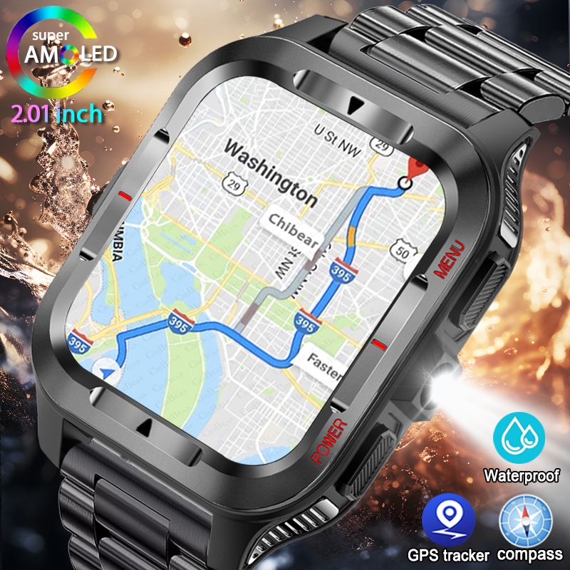 Smartwatch Military Watches For Men - Militaire Nieuwe GPS Sport Smart Horloge