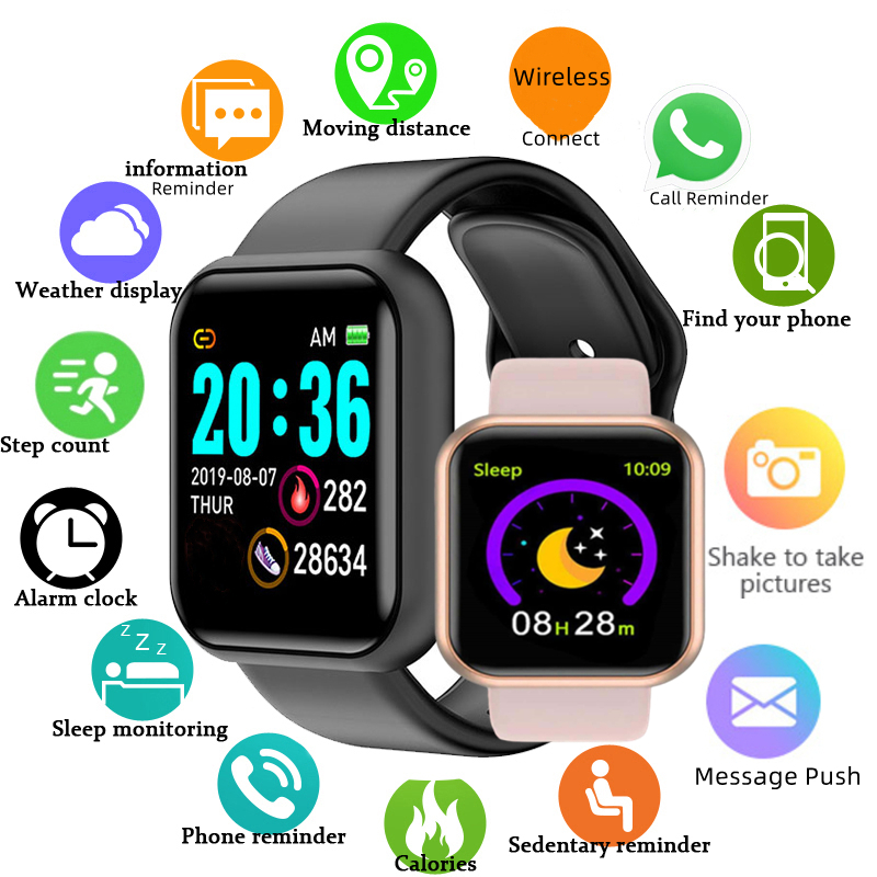 Watch Smart Y68 - Meerkleurig slim horloge voor kinderen Jongen