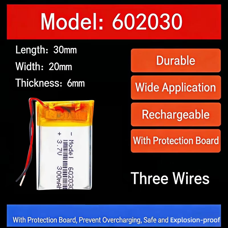 Watch Smart Smartwatch - 3.7V 300mAh 602030 lithiumbatterij Lithium-polymeerbatterijen voor