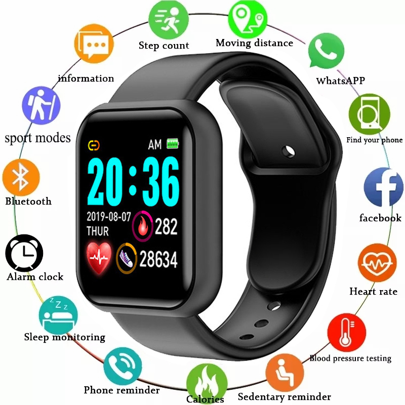 Watch Smart Y68 - Y68 Smart Horloge Mannen Vrouwen Hartslag
