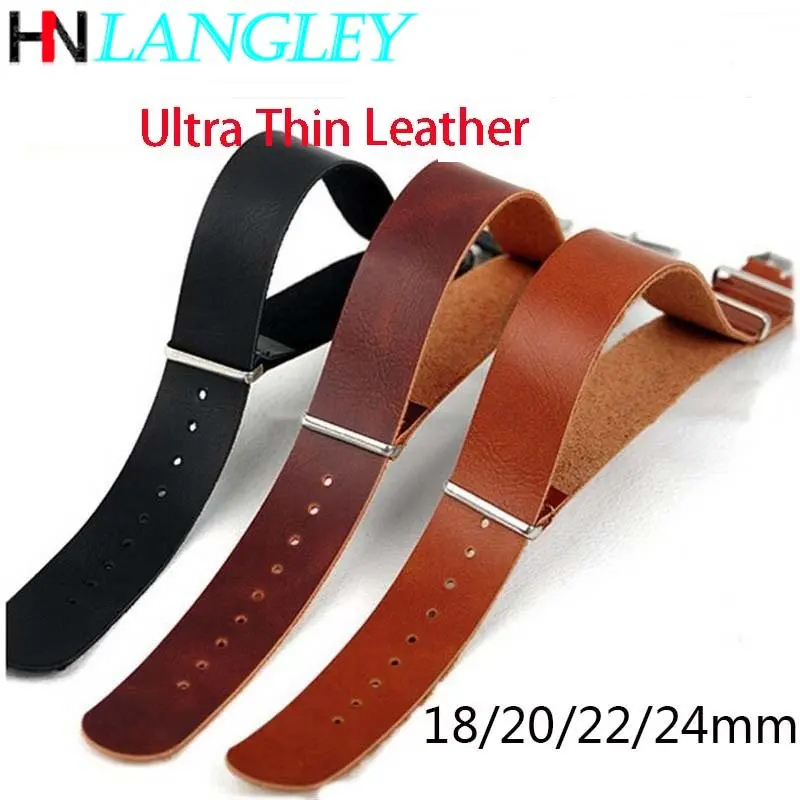 Nato Strap Nylon - Ultra Dunne Lederen Horloge Band Strap
