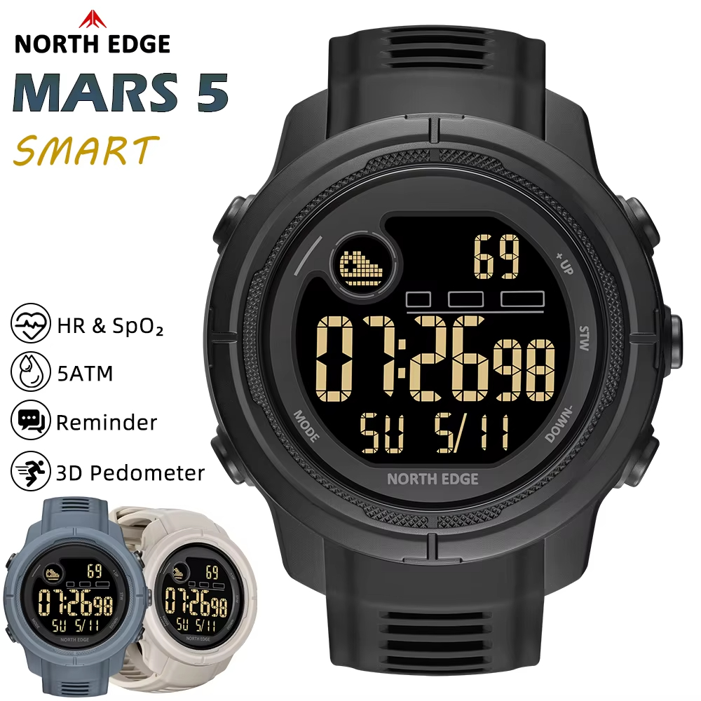 Smartwatch Military Watches For Men - NORTH EDGE NEW MARS 5 Heren