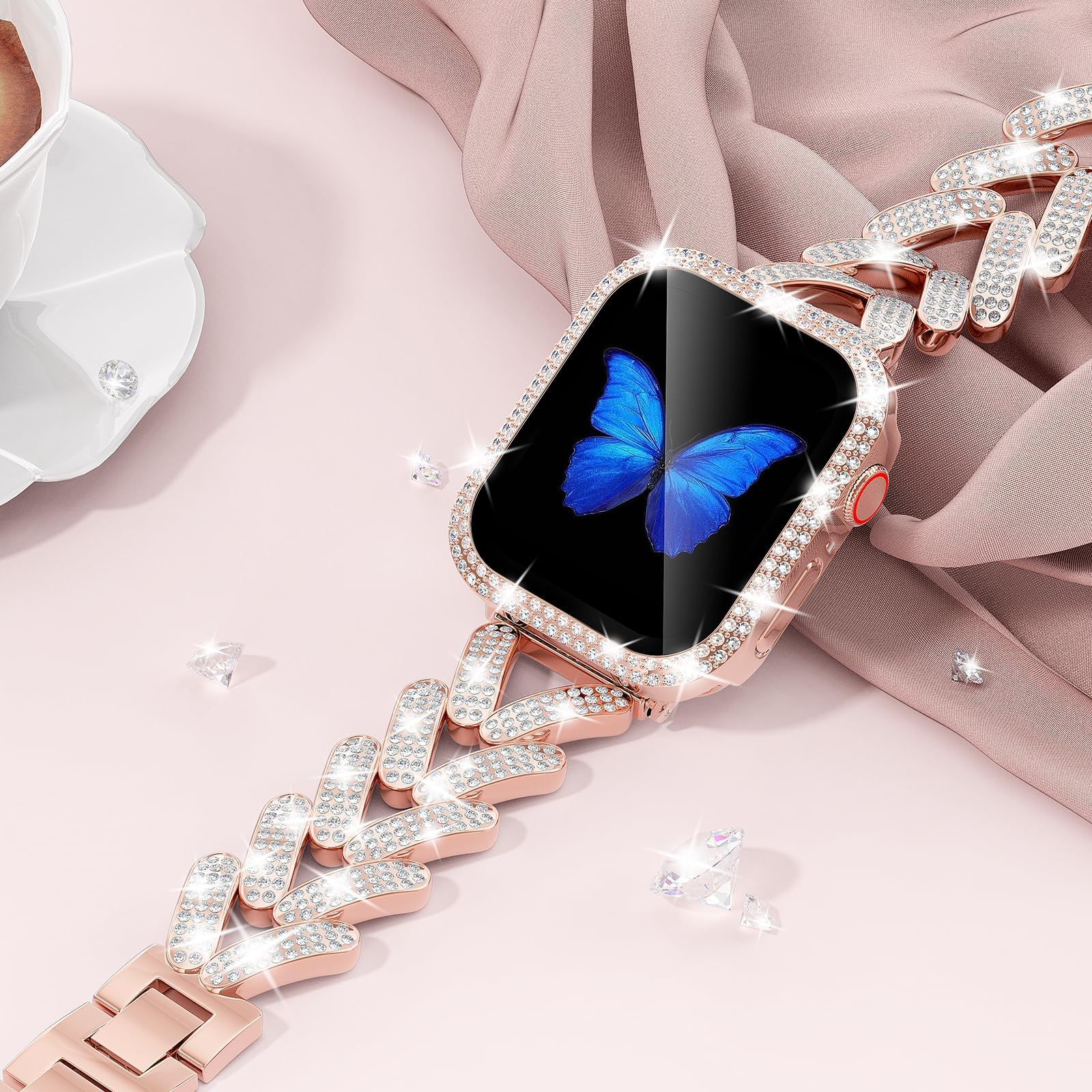 Smartwatch Slim Watches For Men - Bling band voor Apple Watch band