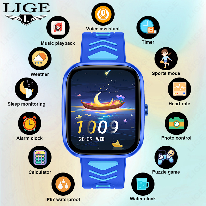 Smartwatch Watches For Boys - LIGE Kids Smartwatch Game Waterdichte Elektronica