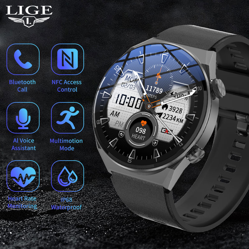 Smartwatch Military Watches For Men - LIGE NFC 2026 Nieuwe Smartwatch Heren