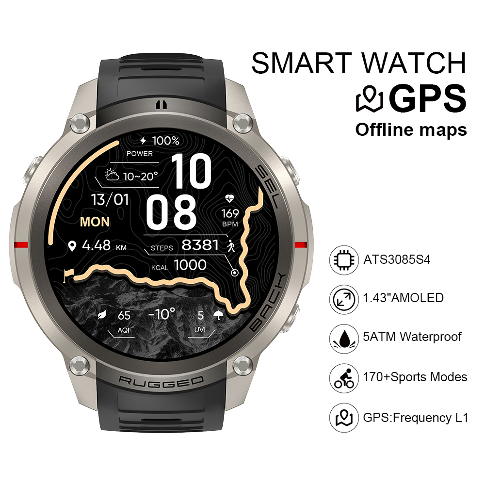 Watch Smart Smartwatch - 2026 DM59 Smartwatch met offline kaart,