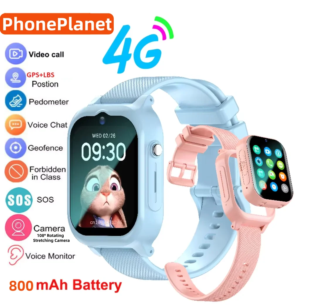 Smartwatch Watches For Boys - 4G Smartwatch voor kinderen met GPS
