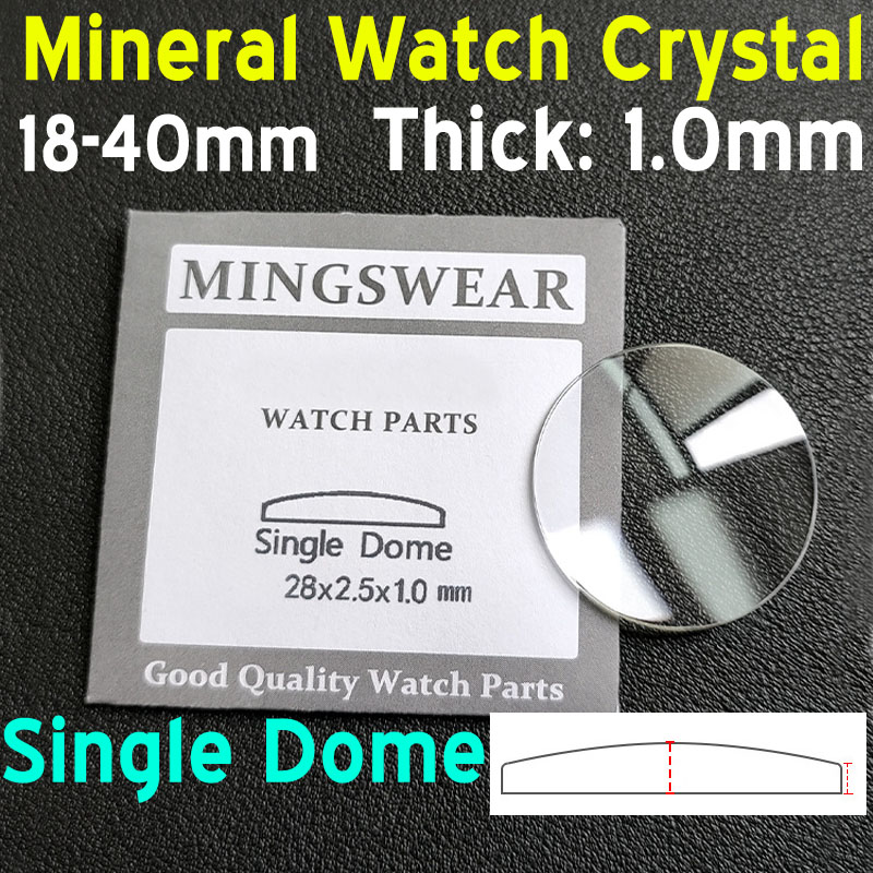 Watch Crystal Replacement - 1mm Dikke Ronde Enkele Koepel Convexe