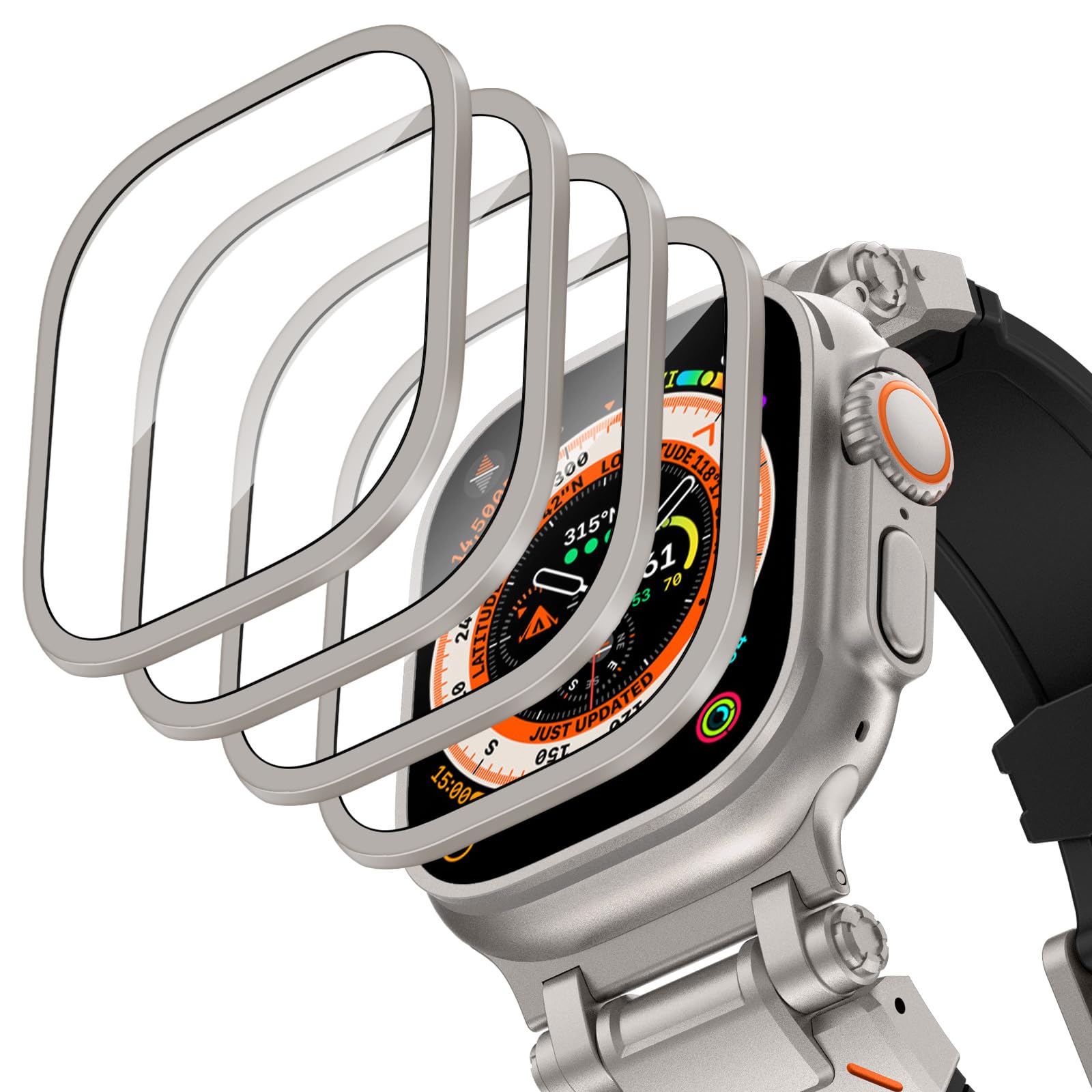 Smartwatch Apple Watches For Men - Aluminium behuizing + gehard glas voor