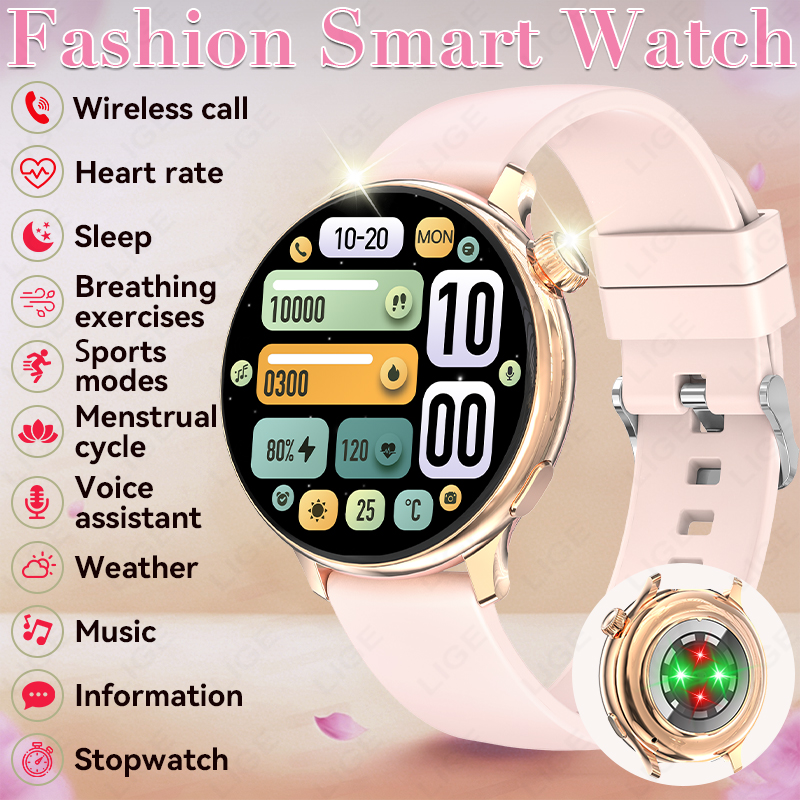 Smartwatch Stylish Watches For Women - LIGE Stijlvol rond dames smartwatch Bluetooth-oproep