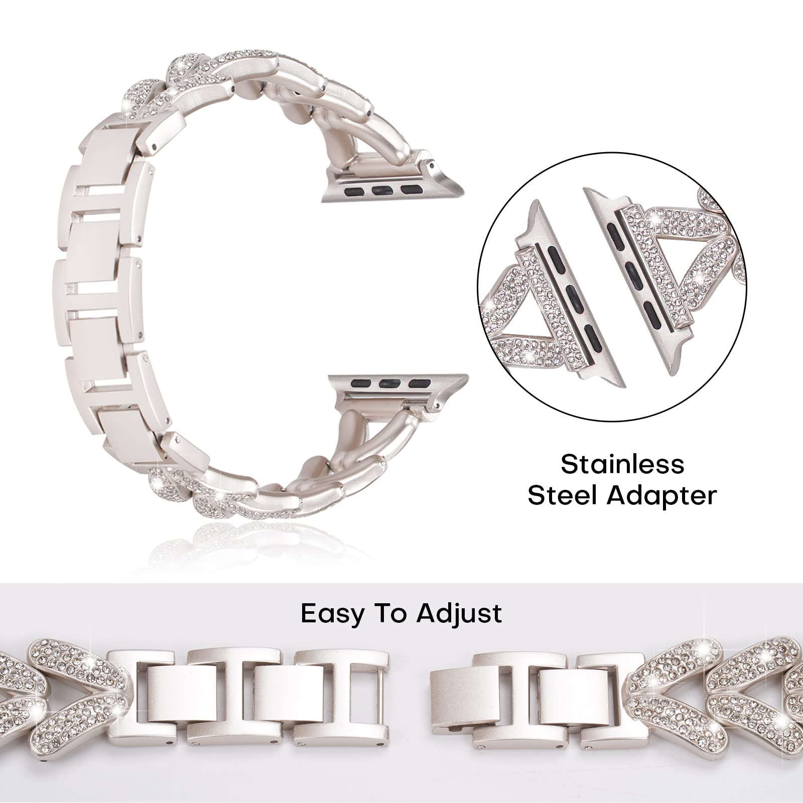 Bling band voor Apple Watch ba - Smartwatch Slim Watches For Men recensie en prijs