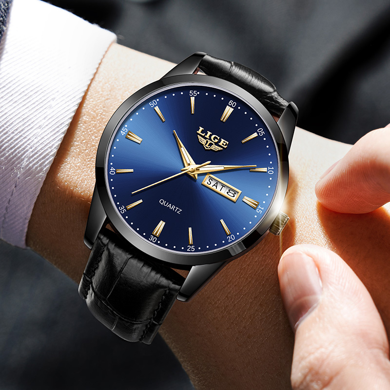 LIGE Man Horloge Mode Lederen  - Smartwatch Military Watches For Men recensie en prijs
