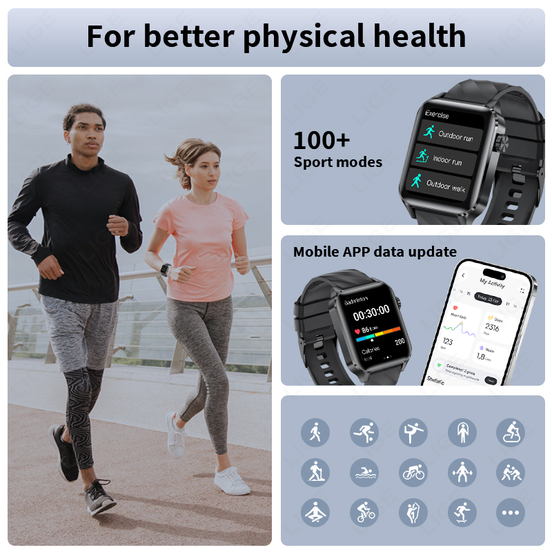 LIGE Nieuwe Bluetooth-oproep S - Smartwatch Iphone Watches For Women recensie en prijs