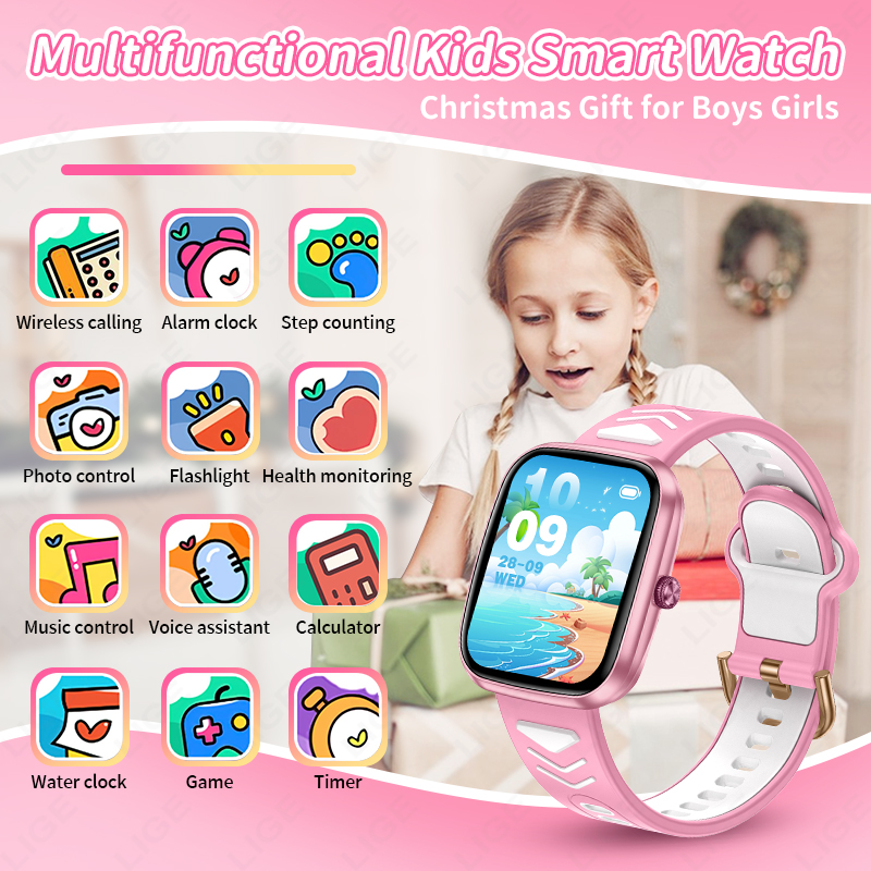 LIGE Nieuw 1,75 Inch Bluetooth - Smartwatch Digital Watches For Girls recensie en prijs