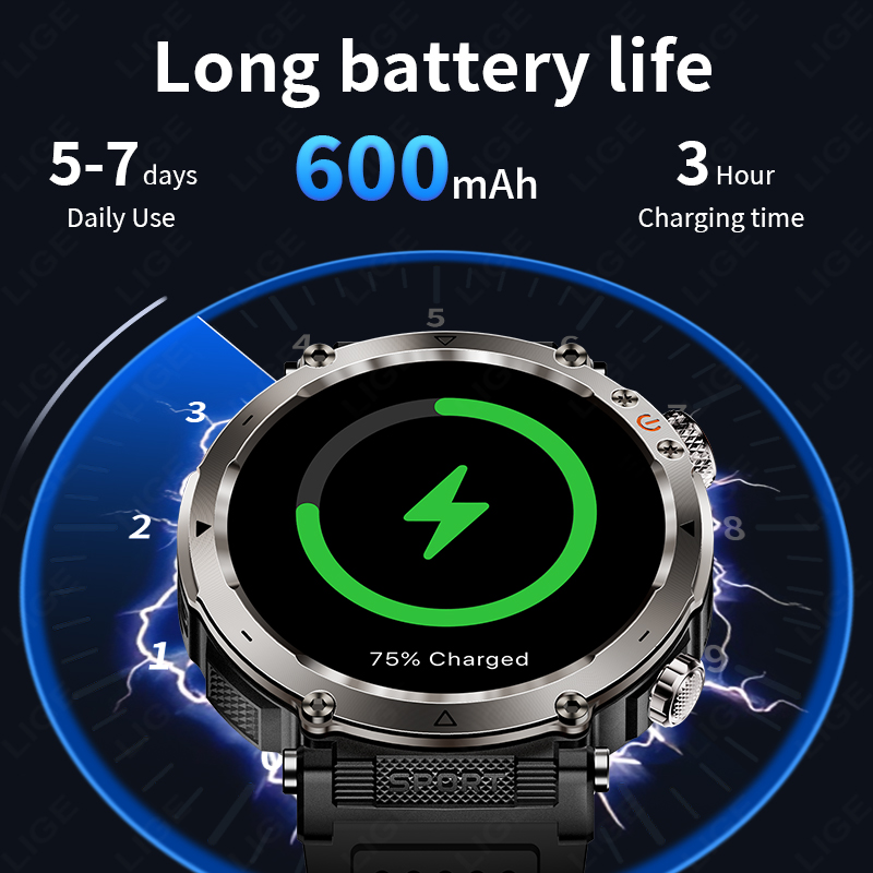 Nieuwe militaire outdoor smart - Smartwatch Military Watches For Men recensie en prijs
