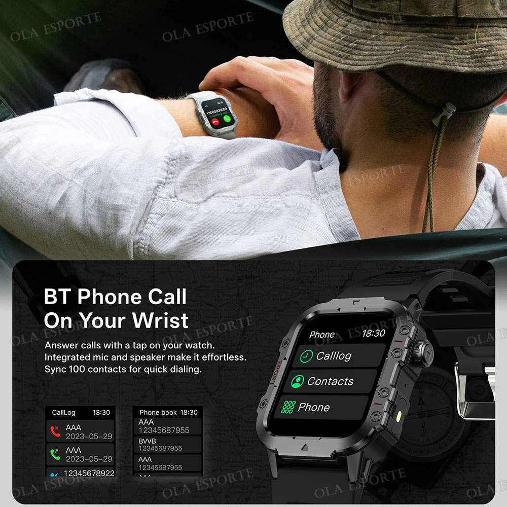 Nieuwe Militaire Smartwatch He - Smartwatch Military Watches For Men recensie en prijs