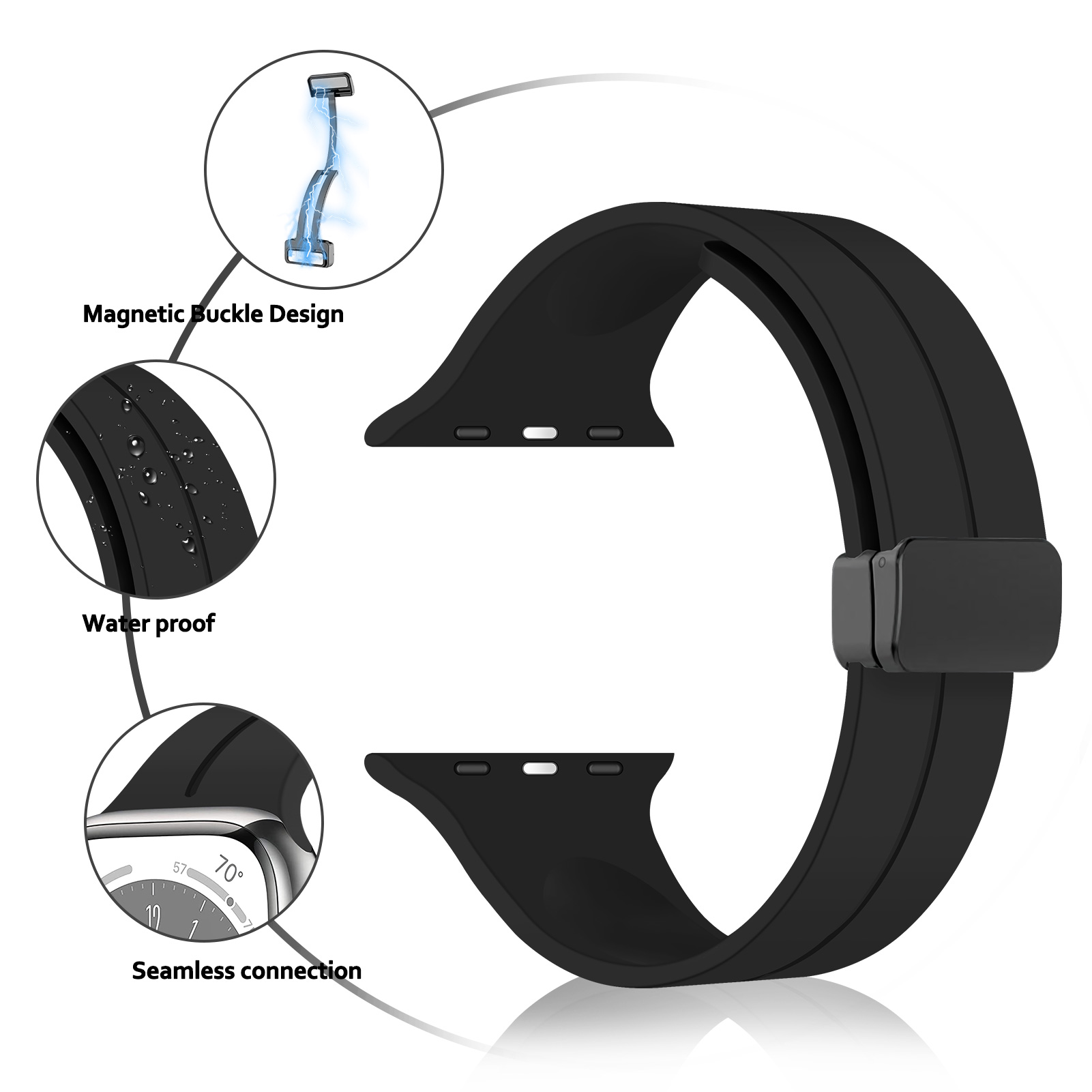 Magnetische Siliconen Band Voo - Smartwatch Apple Watches For Men recensie en prijs
